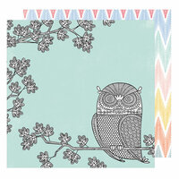 American Crafts - Oh Happy Life Collection - 12 x 12 Double Sided Paper - Night Owl
