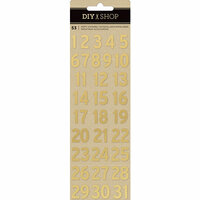 American Crafts - DIY Shop 4 Collection - Puffy Stickers - Numbers - Gold