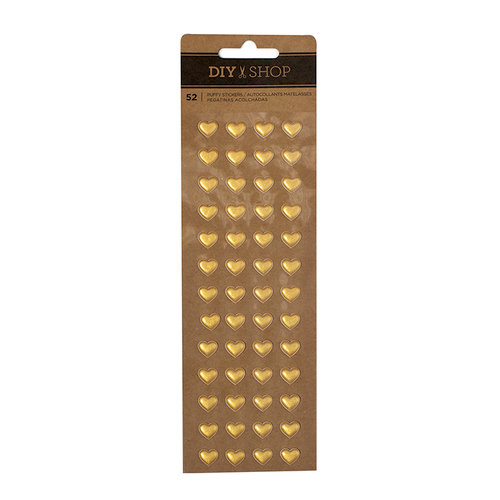 American Crafts - DIY Shop 4 Collection - Puffy Stickers - Hearts - Gold