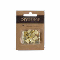 American Crafts - DIY Shop 4 Collection - Push Pins - Bows - Gold Plated
