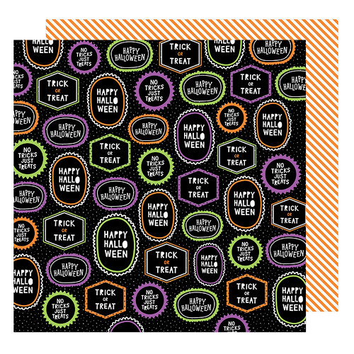 American Crafts - Halloween Collection - 12 x 12 Double Sided Paper - Happy Halloween