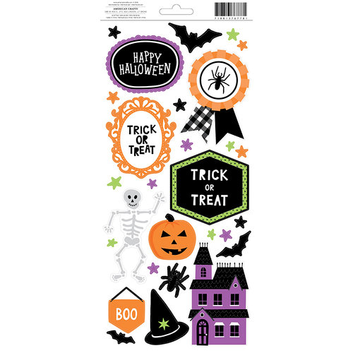 American Crafts - Halloween Collection - Cardstock Stickers - Accents and Phrases