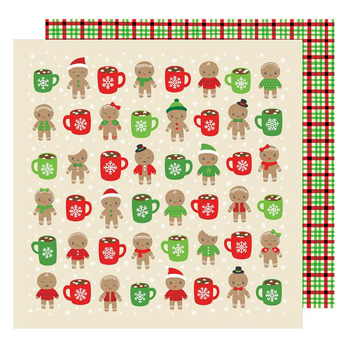 American Crafts - All Wrapped Up Collection - Christmas - 12 x 12 Double Sided Paper - Hot Cocoa