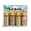 American Crafts - Mixed Media Collection - Mixology - Mica Flakes, Glitter, Glass Glitter and Embossing Powder - Gold
