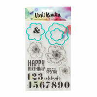 American Crafts - Mixed Media Collection - Dies and Clear Acrylic Stamps - Floral