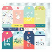 American Crafts - Lovely Day Collection - 12 x 12 Double Sided Paper - Tag You're It