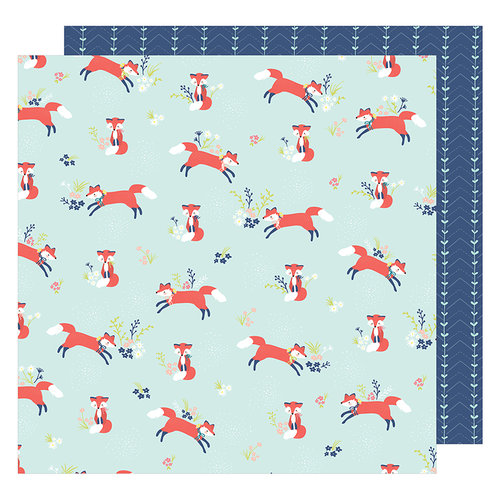 American Crafts - Lovely Day Collection - 12 x 12 Double Sided Paper - Foxy Friend