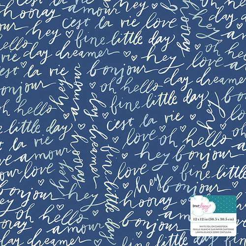 American Crafts - Lovely Day Collection - 12 x 12 Single Sided Foil Paper - Blue