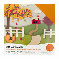 American Crafts - 12 x 12 Cardstock Pack - 60 Sheets - Autumn