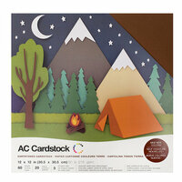 American Crafts - 12 x 12 Cardstock Pack - 60 Sheets - Earthtones