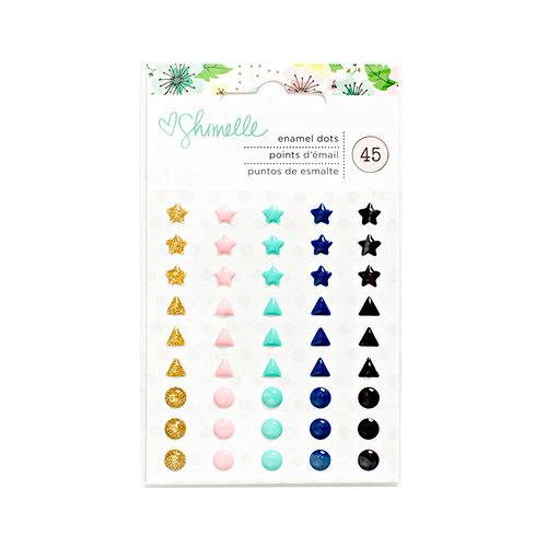 American Crafts - Little By Little Collection - Enamel Dots with Glitter Accents