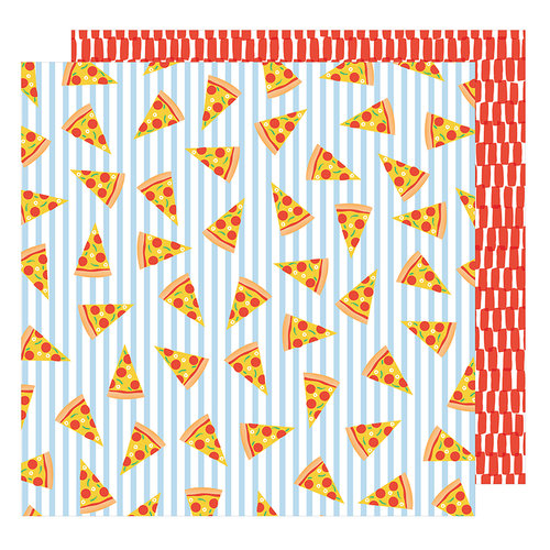 American Crafts - On A Whim Collection - 12 x 12 Double Sided Paper - Pizza Party