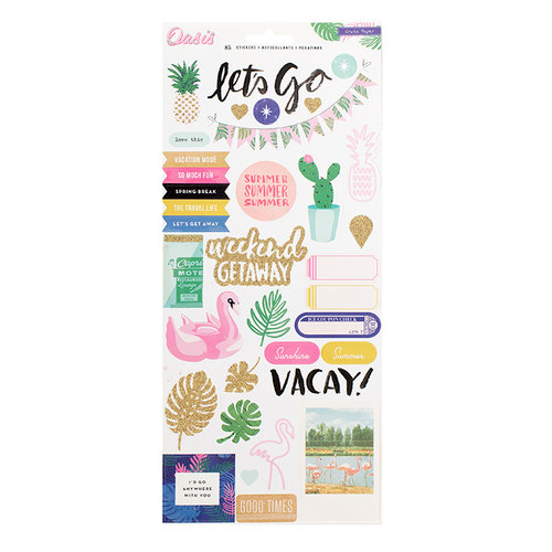 Crate Paper - Oasis Collection - Cardstock Stickers with Glitter Accents