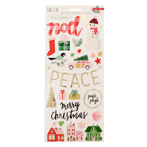 Crate Paper - Falala Collection - Christmas - Cardstock Stickers with Foil Accents
