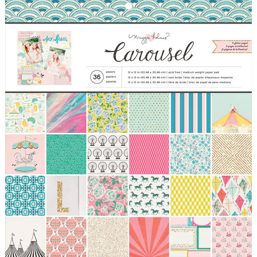 Crate Paper - Carousel Collection - 12 x 12 Paper Pad with Glitter Accents