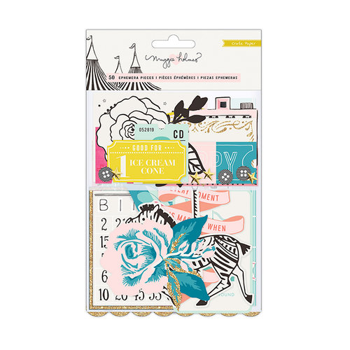 Crate Paper - Carousel Collection - Ephemera with Glitter Accents