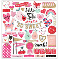 Crate Paper - Main Squeeze Collection - 12 x 12 Chipboard Stickers with Glitter Accents