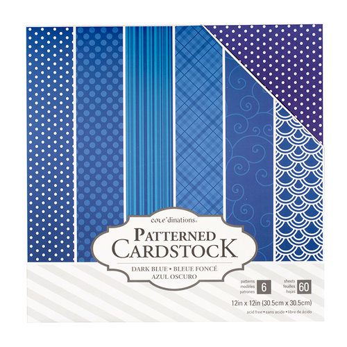 Core'dinations - 12 x 12 Patterned Cardstock - Dark Blue - 60 Sheets