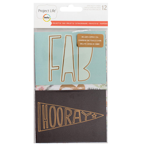 Becky Higgins - Project Life - Rad Edition Collection - Specialty Card Pack with Foil Accents