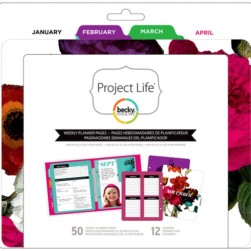 Becky Higgins - Project Life - 6 x 8 Filler Pack - Weekly Planner Pages