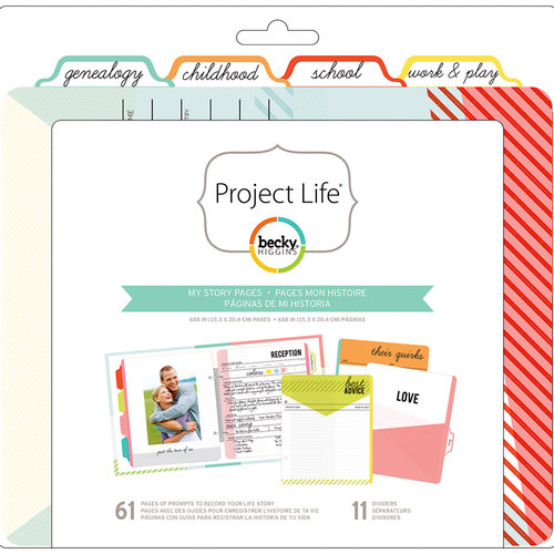 Becky Higgins - Project Life - 6 x 8 Filler Pack - My Story Pages
