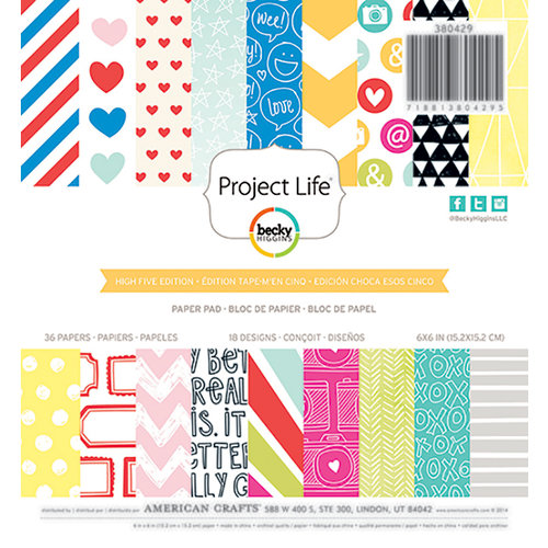 Becky Higgins - Project Life - High Five Edition Collection - 6 x 6 Paper Pad
