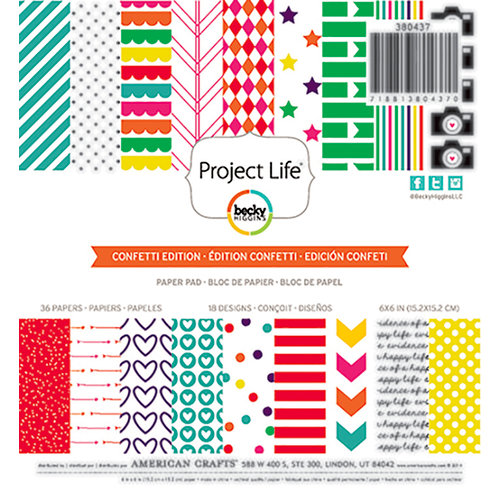 Becky Higgins - Project Life - Confetti Edition Collection - 6 x 6 Paper Pad