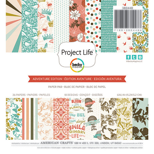 Becky Higgins - Project Life - Adventure Edition Collection - 6 x 6 Paper Pad