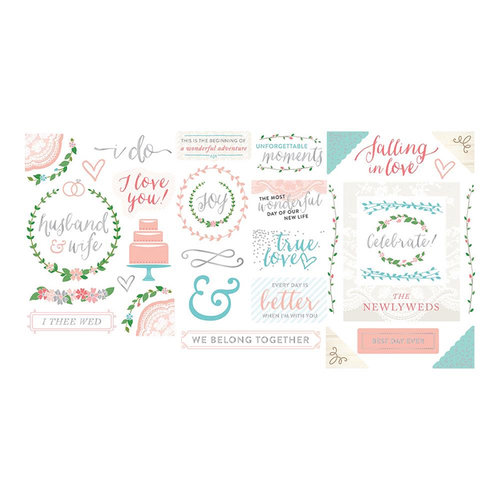 Becky Higgins - Project Life - Southern Weddings Edition Collection - Chipboard Stickers