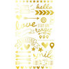 Becky Higgins - Project Life - High Five Edition Collection - Rub Ons - Gold Foil