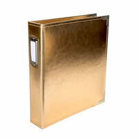 Becky Higgins - Project Life - Classic Leather - 6 x 8 Two Ring Album - Gold