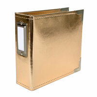 Becky Higgins - Project Life - Classic Leather - 4 x 4 - Two Ring Album - Gold