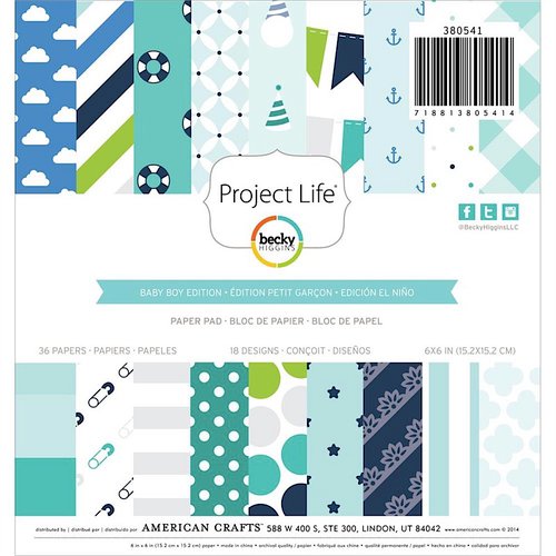 Becky Higgins - Project Life - Baby Boy Edition Collection - 6 x 6 Paper Pad