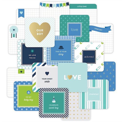 Becky Higgins - Project Life - Baby Boy Edition Collection - Card Pack - 4 x 4 - Instagram