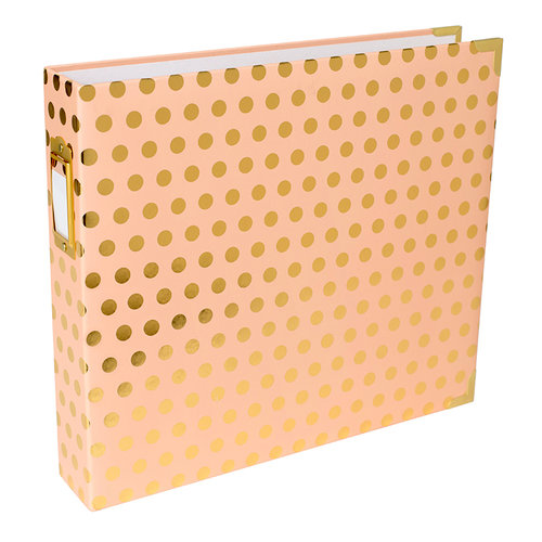 Becky Higgins - Project Life - Album - 12 x 12 D-Ring - Blush with Gold Dots