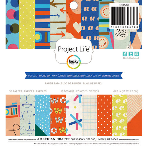 Becky Higgins - Project Life - Forever Young Edition Collection - 6 x 6 Paper Pad