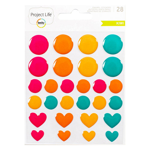 Becky Higgins - Project Life - Kiwi Edition Collection - Instax Mini - Enamel Stickers