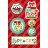 Imaginisce - Colors of Christmas Collection - Sticker Stackers - 3 Dimensional Sticker with Glossy Accents - Peace