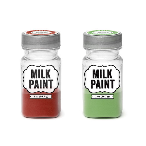 Imaginisce - Milk Paint - 2 Pack - Red and Green