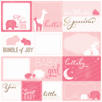 Imaginisce - My Baby Collection - Baby Girl - 12 x 12 Cutouts Paper