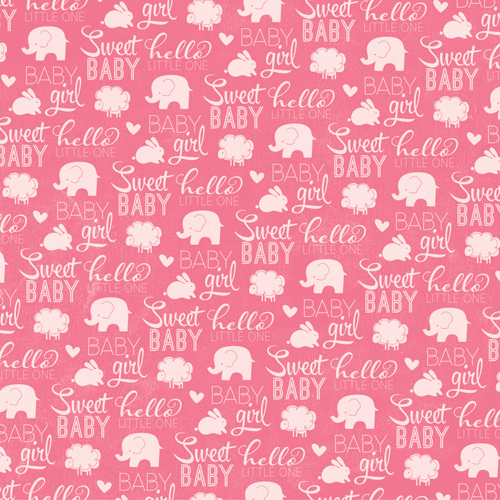 Imaginisce - My Baby Collection - Baby Girl - 12 x 12 Double Sided Paper - Sweet Baby Girl