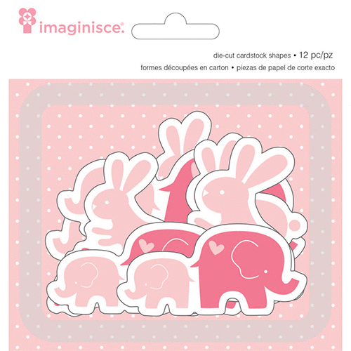Imaginisce - My Baby Collection - Die Cut Cardstock Pieces - Bunnies and Elephants