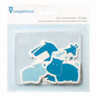 Imaginisce - My Baby Collection - Die Cut Cardstock Pieces - Giraffes and Hippos
