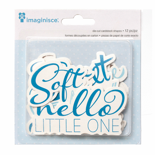 Imaginisce - My Baby Collection - Die Cut Cardstock Pieces - Boy Phrases
