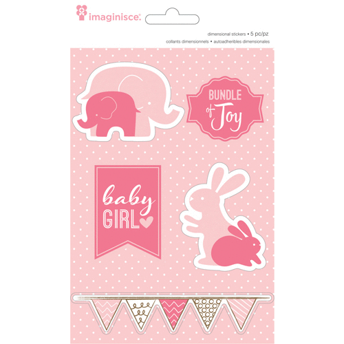Imaginisce - My Baby Collection - Baby Girl - Sticker Stackers - 3 Dimensional Stickers