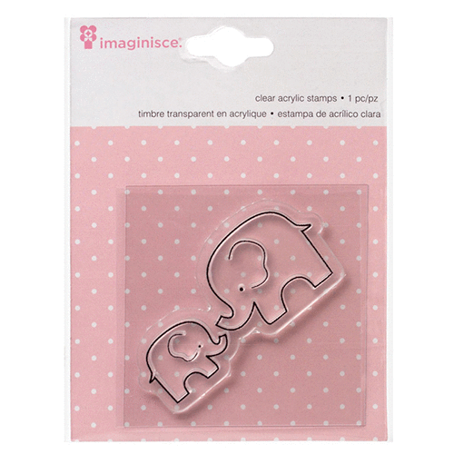 Imaginisce - My Baby Collection - Snag 'em Acrylic Stamps - Girl - Elephant