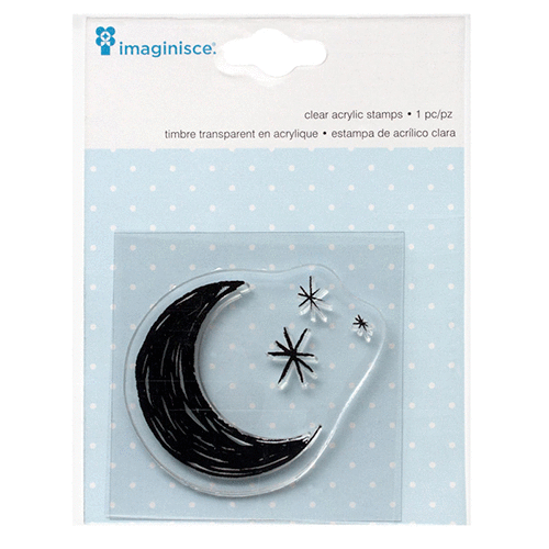 Imaginisce - My Baby Collection - Snag 'em Acrylic Stamps - Boy - Moon and Stars