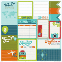 American Crafts - Imaginisce - Perfect Vacation Collection - 12 x 12 Double Sided Paper - Away We Go