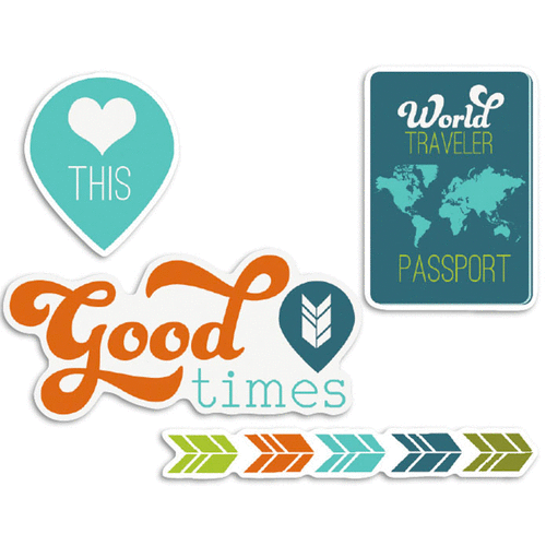 Imaginisce - Perfect Vacation Collection - Cardstock Die Cuts - Heart This