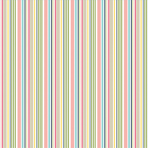 American Crafts - Imaginisce - Welcome Spring Collection - 12 x 12 Double Sided Paper - Spring Stripe